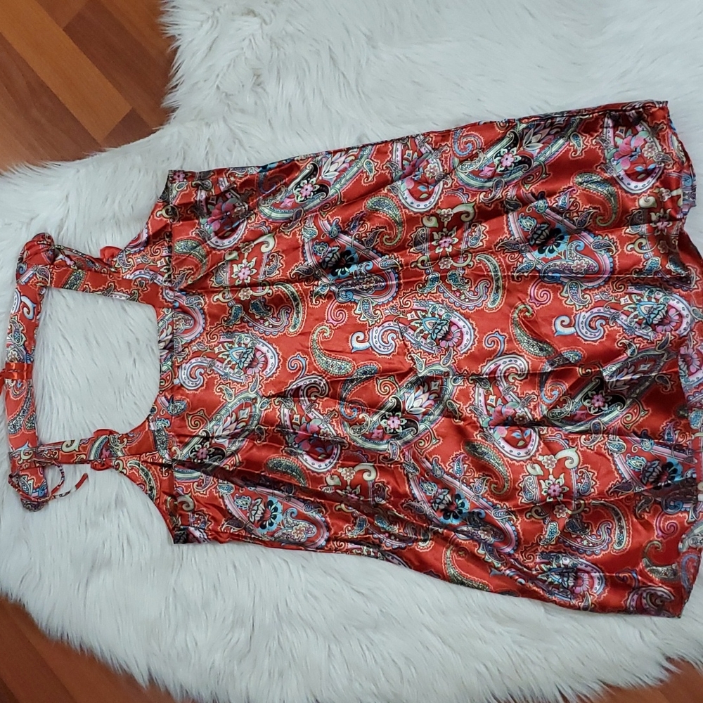 Paisley satin teddy set - Picture 7 of 9